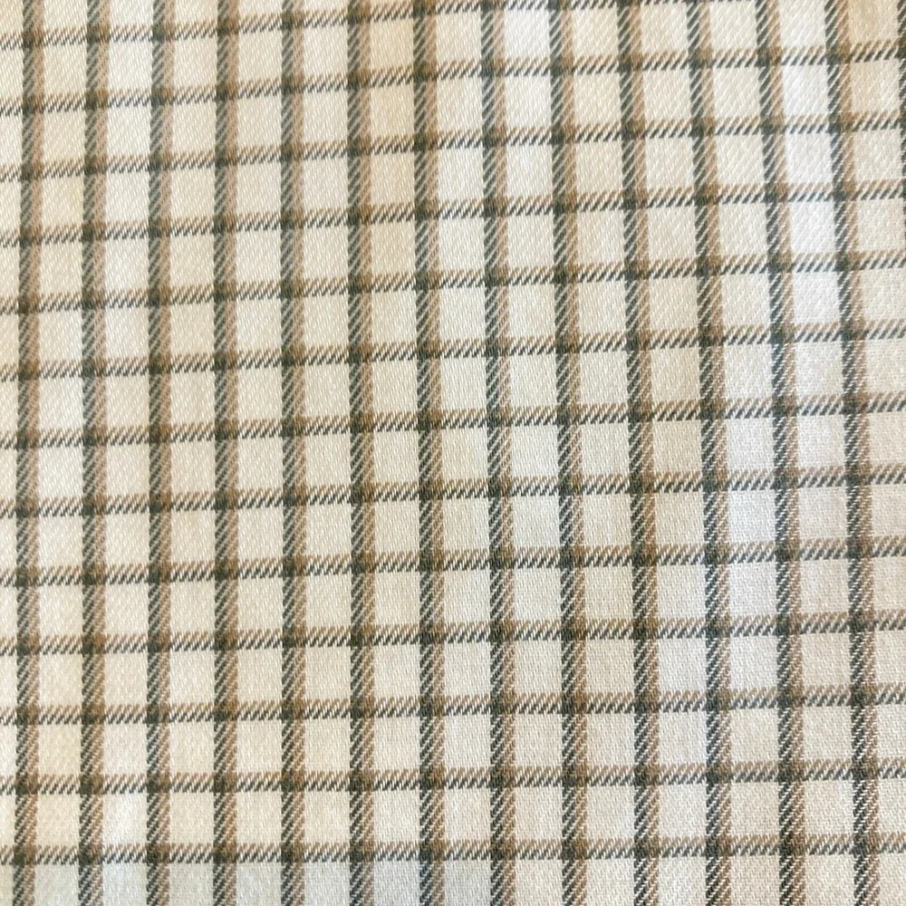 LL Bean Mens Large Tall Short Sleeve Button Down Shirt Tattersall Check Cotton‎